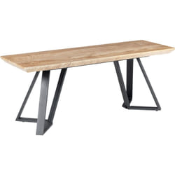 Panca in legno chiaro e nero 120 cm in legno mdf Upton