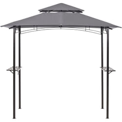 Gazebo da esterno 240 x 148 cm Tettoia in tessuto Telaio in acciaio Grigio Naro