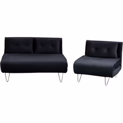 Set di 2 divani letto in stile glamour. Porta un tocco glamour in casa con questo set di 2 divani letto, rispettivamente di 2 ...