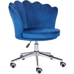 Beliani - Sedia da ufficio in velluto azzurro con base girevole Monticello