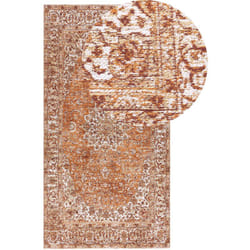 Beliani - Tappeto in cotone arancione 80 x 150 cm con motivo orientale Hayat