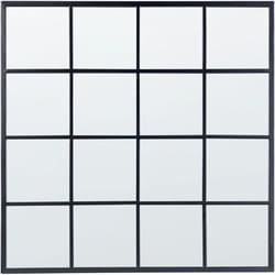 Beliani - Specchio da parete a forma di finestra quadrata con struttura in metallo nero 78 x 78 cm Blesle