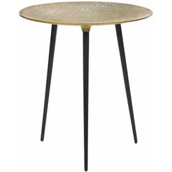 Glam Side End Table Accent Piece Irregolare Metallo lucido Top oro Gambe nere ⌀ 45 cm Waipu