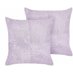 Beliani - Set di 2 cuscini da lancio Cuscini decorativi in velluto a coste 43 x 43 cm Viola Millet