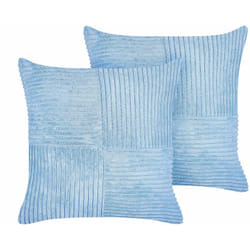 Beliani - Set di 2 cuscini da lancio Cuscini decorativi in velluto a coste 43 x 43 cm Blu Millet