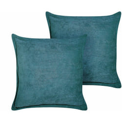 Beliani - Set di 2 cuscini decorativi in velluto a coste verde petrolio 43 x 43 cm Zinnia