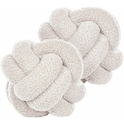 Set di 2 Cuscini Decorativi a Forma di Nodo Bianco sporco 20 x 20 cm Malni