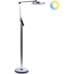 Beliani - Lampada da terra led materiale sintetico argento 170 cm altezza regolabile Carina