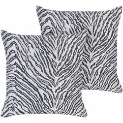 Set di 2 cuscini decorativi a strisce zebrate 45 x 45 cm bianco e nero Manetti