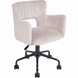 Sedia da ufficio con rotelle. Questa poltrona con rotelle girevole per ufficio ha un design moderno e presenta un look d'ispi ...
