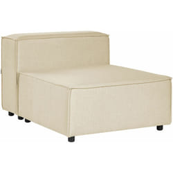 Poltrona modulare 1 posto rivestimento lino beige e gambe nere Aprica