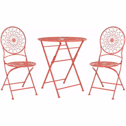 Set da bistrot pieghevole in stile provenzale . Crea un'atmosfera romantica sul tuo balcone o patio con questo affascinante s ...