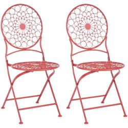 Set di 2 sedie da bistrot da giardino pieghevoli in metallo stile provenzale rosso Scario