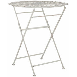 Tavolo da bistrot per esterni in metallo bianco con effetto distressed Stiffe