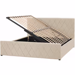 Elegante letto con box contenitore in velluto. Porta eleganza e funzionalità in camera da letto con questo letto con rete a d ...