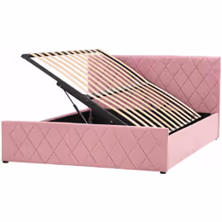 Elegante letto con box contenitore in velluto. Porta eleganza e funzionalità in camera da letto con questo letto con rete a d ...