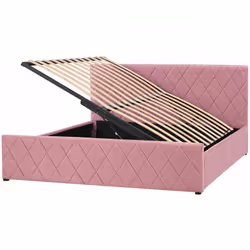 Elegante letto con box contenitore in velluto. Porta eleganza e funzionalità in camera da letto con questo letto con rete a d ...