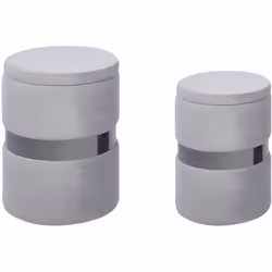 Set di 2 pouf eleganti con contenitore. Questo set di 2 pezzi dà un tocco di stile senza occupare molto spazio. Caratterizzat ...