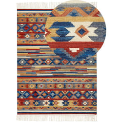 Beliani - Tappeto di lana multicolore kilim a mano motivo etnico 200 x 300 cm Norakert
