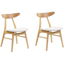 Set di 2 sedie da pranzo in legno e tessuto grigio scuro Lynn
