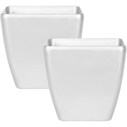 Set di 2 vasi da fiori color argento in argilla e vetroresina 42 x 42 x 41 cm Astras