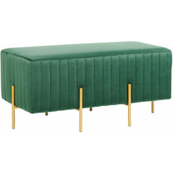 Beliani - Panca in velluto verde con gambe in metallo dorate Dayton