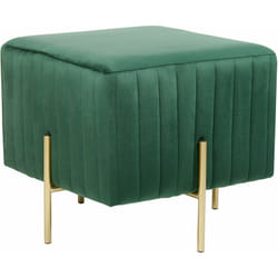 Beliani - Pouf in velluto verde con gambe in metallo dorato 45 x 45 cm Dayton