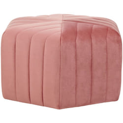 Pouf in Velluto Color Rosa 29 x 53 x 48 cm Forma Esagonale Murietta