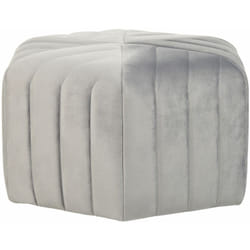 Pouf in Velluto Color Grigio 29 x 53 x 48 cm Forma Esagonale Murietta