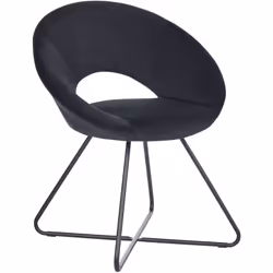 Sedia imbottita senza braccioli. Fai risaltare il tuo soggiorno con questa sedia imbottita dall'elegante schienale curvo e ba ...