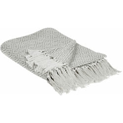 Beliani - Coperta plaid con frange cotone taupe fatta a mano 125 x 150 cm Mityal