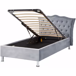Letto singolo con contenitore. Questo incantevole letto permetterà a chiunque di dormire come con stile. Rivestito in velluto ...