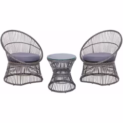 Set di sedie da balcone con tavolino rotondo. Questo incantevole set da giardino trasforma il tuo balcone. Composto da due se ...