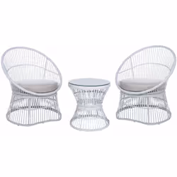 Set di sedie da balcone con tavolino rotondo. Questo incantevole set da giardino trasforma il tuo balcone. Composto da due se ...