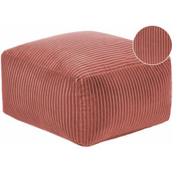 Moderno Pouf Intrecciato da Salotto 50 x 30 cm Motivo Rosso Chiaro Mukki