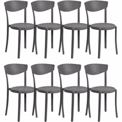 Set di 8 pratiche sedie da interno ed esterno in plastica. Questo set di 8 sedie in stile minimalista, è la scelta ideale per ...