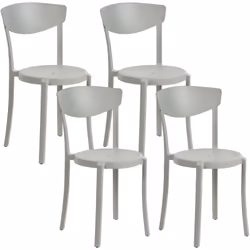 Set di 4 pratiche sedie da interno ed esterno in plastica. Questo set di 4 sedie da giardino in stile minimalista, è la scelt ...