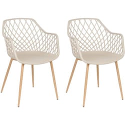 Set 2 sedie da pranzo plastica beige Nashua