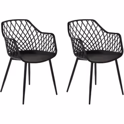 Set di 2 sedie moderne in plastica per interni ed esterni. Questo set di 2 sedie da pranzo si abbina bene a qualsiasi ambient ...