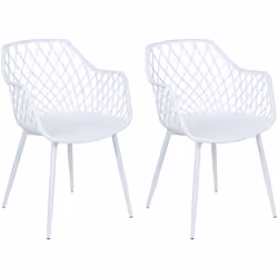 Set di 2 sedie moderne in plastica per interni ed esterni. Questo set di 2 sedie da pranzo si abbina bene a qualsiasi ambient ...