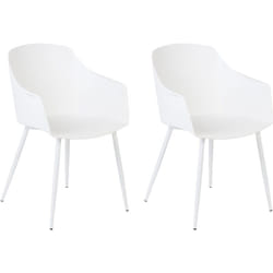 Set di 2 sedie in plastica bianca con poggia braccia Fonda