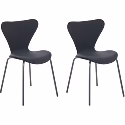 Set di due pratiche sedie in stile scandinavo. Rinnova l'aspetto della tua sala da pranzo con queste sedie impilabili. Realiz ...