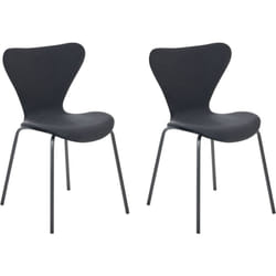 Set di 2 Sedie da pranzo in velluto nero con gambe in metallo Boonville