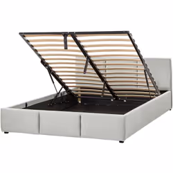 Letto contenitore imbottito con elegante testiera. Aggiungi un tocco di lusso e comfort alla tua camera da letto con questo l ...