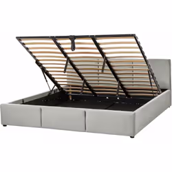 Letto contenitore imbottito con elegante testiera. Aggiungi un tocco di lusso e comfort alla tua camera da letto con questo l ...