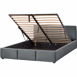 Letto contenitore imbottito con elegante testiera. Aggiungi un tocco di lusso e comfort alla tua camera da letto con questo l ...