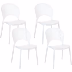 Pratico set di 4 sedie da interno ed esterno. Decora il giardino o la terrazza con questo funzionale set di 4 sedie da pranzo ...