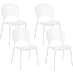 Set 4 sedie da pranzo interno ed esterno in plastica bianco Ostia