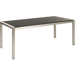 Tavolo da Pranzo Struttura in Alluminio Anodizzato Nero e Argento per 6 Persone 180 x 90 cm Vernio
