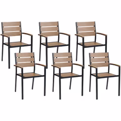 Set di 6 sedie di alta qualità da giardino. Questo comodo ed elegante set di 6 sedie da esterno è il complemento ideale per i ...